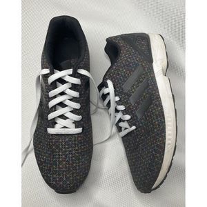 𝅺ADIDAS Mens ZF Flux Multicolor pattern graphic sneakers Black White US 10 EU44